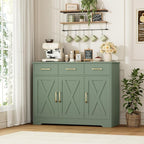 HOSTACK Modern Farmhouse Buffet Sideboard Cabinet, Barn Doors Storage Cabinet - Image 5
