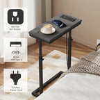 TUTOTAK End Table with Charging Station, Side Table, Tall Couch Table, Sofa - Image 5
