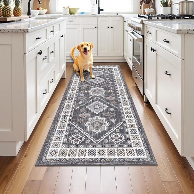 HEBE Boho Kitchen Mats for Floor 24''x60'', Non Slip Washable Runner Rug | by HEBE