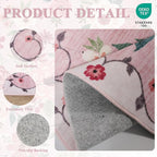 DUKINO 3x10 Runner Rug, Floral Washable Kitchen Runner Rug Non Slip, Low Pile - Image 5