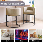 ClinQ 26" H Counter Height Bar Stools Set of 2, Modern Barrel Counter Stools - Image 5
