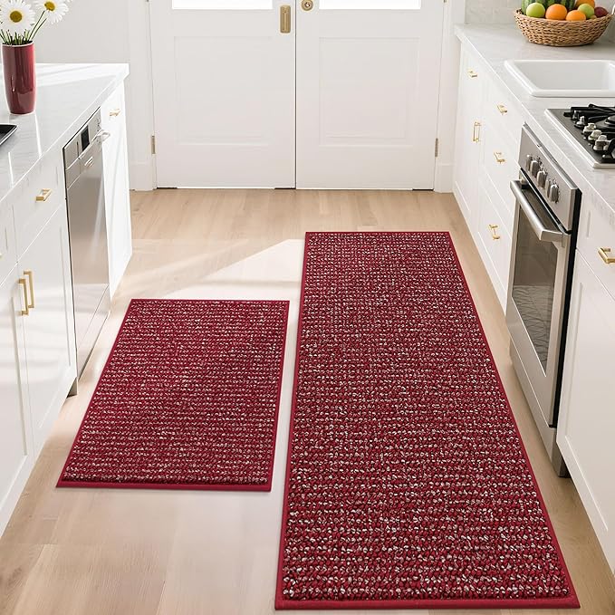 BEQHAUSE Kitchen Rugs and Mats 2PCS Non-Slip, Machine Washable Rugs by BEQHAUSE