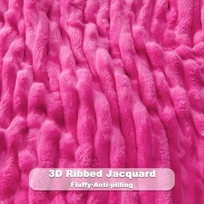 NEWCOSPLAY Fleece Ribbed Cozy Twin Blanket - Image 5