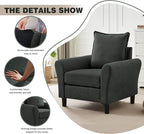 Mid-Century Accent Chair, Modern Linen Fabric Armchair - Image 5