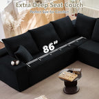 Cloud Sectional Couch with L-Shape Chaise, Modern Modular Comfy Sofa with Deep - Image 5