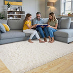 Pionblank Fluffy Area Rug for Bedroom 4x6, Indoor Plush Carpet, Cream White | - Image 2