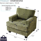Oversized Accent Chair with Armrest Organizer, Comfy Living Room Chairs with - Image 2