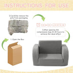 Toddler Couch, 2-in-1 Toddler Chairs Comfy 1-3 Years Old, Toddler Chair - Image 7