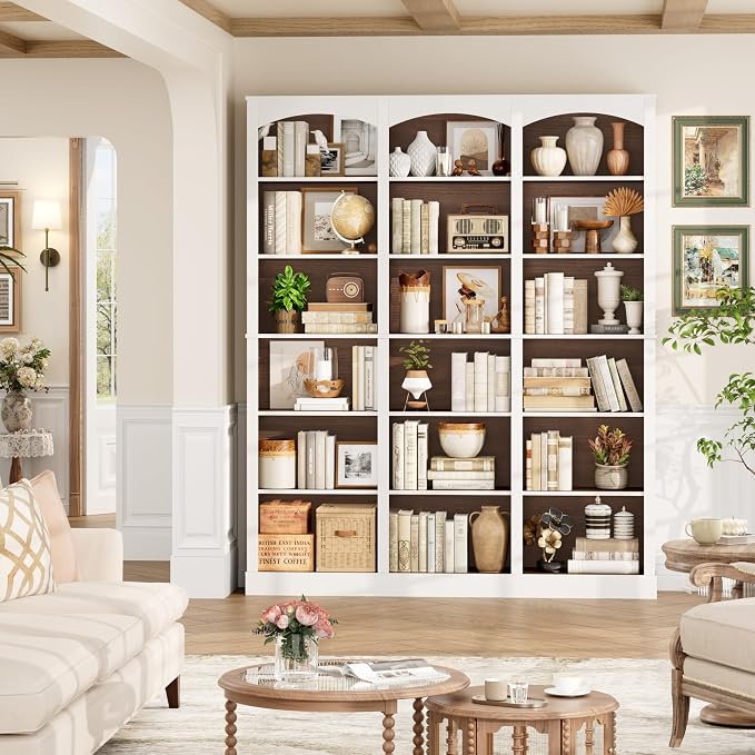 FACBOTALL 71" Triple Wide Bookshelf, 6 Tier Tall Bookshelf, Large Bookcase - Image 2