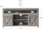 BELLEZE Modern 58 Inch Barn Door Wood TV Stand & Media Entertainment Center - Image 2