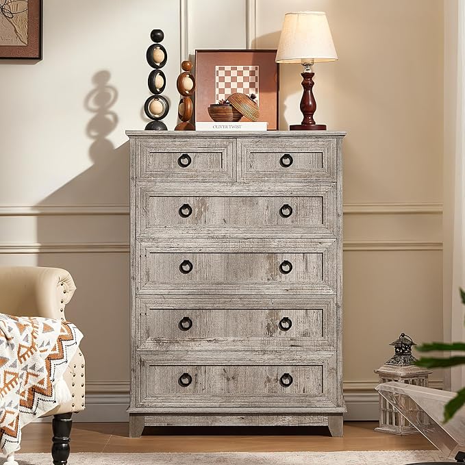 Joaxswe Farmhouse 6 Drawer Dresser - Image 9