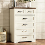 AODK Farmhouse Tall 6 Drawer Dresser by AODK
