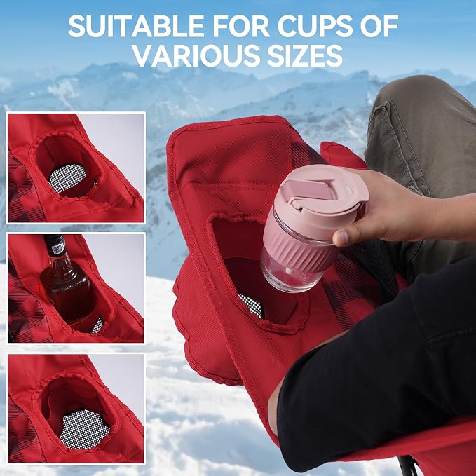 Double Camping Chairs Padded Loveseat Chair - Image 6