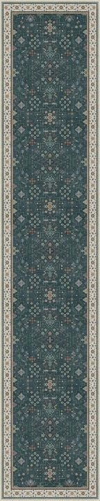 Vintage Dark Green 2x10 Hallway Runner Rug - Image 3
