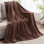 BEDELITE Fleece Blanket Soft Plush King Size Bed Blanket Brown 108"x90" | Ultra - Image 9