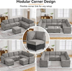 104'' V Shaped Modular Sofa, Sectional Couch - Image 6