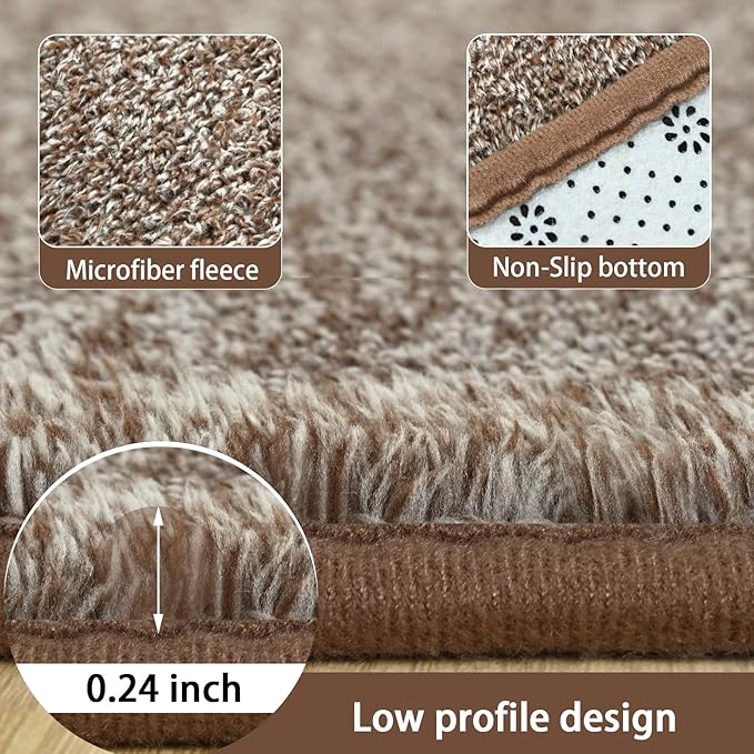3x10 Runner Rug for Hallway, Long Runner Rugs Non Slip, Matte Brown | Soft - Image 4