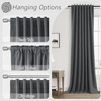 100% Blackout Curtains 102 Inch Length 2 Panels Set - Image 6