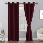 Blackout Curtains for Bedroom 38 x 84 Inches Long Burgundy 2 Panels | Thermal - Image 8