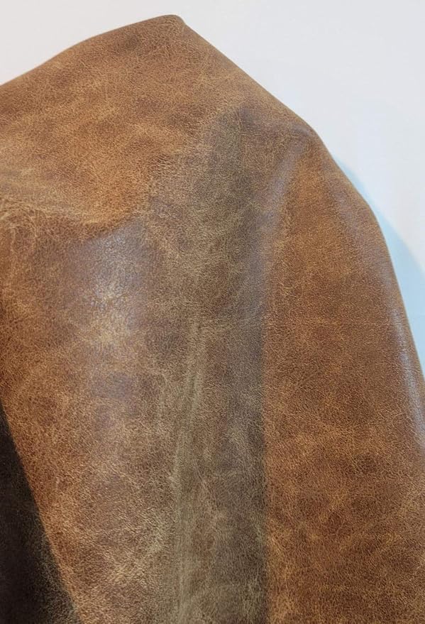 NAT Leathers | Acorn Tan Distressed Vintage Crazy Horse Soft Faux Leather - Image 4