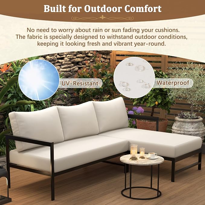VilroCaz Outdoor L-Shaped Sectional Sofa - Image 4