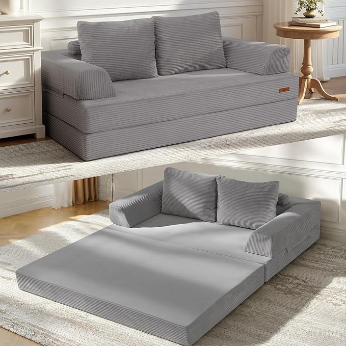 COMAX Futon Sofa Bed, Convertible Folding Sofa Bed, Boneless Couch Loveseat by COMAX