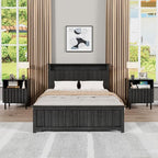UEV Mid Century Modern Fluted Nightstand Set of 2, 2 Drawers End Table - Image 2