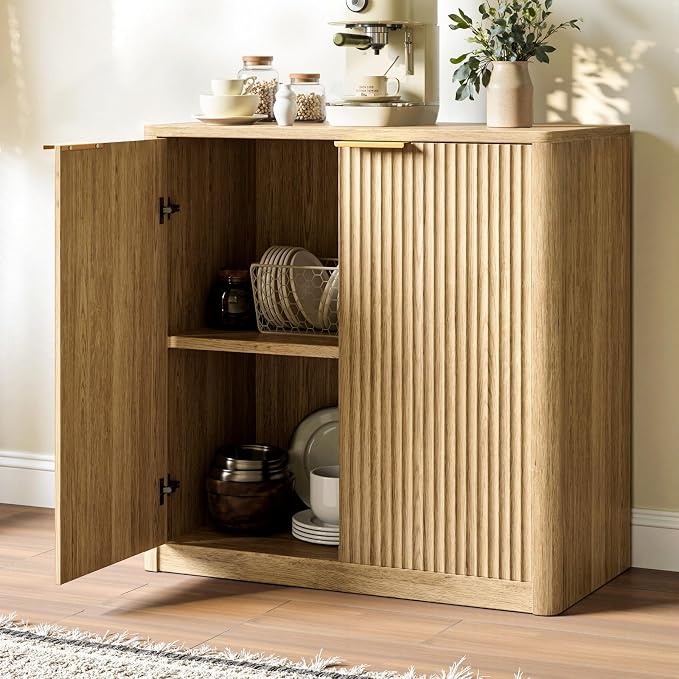Evermagin 31.5" Oak Buffet Cabinet - Image 5