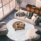 6ft Sheepskin Faux Fur White Round Rugs - Image 2