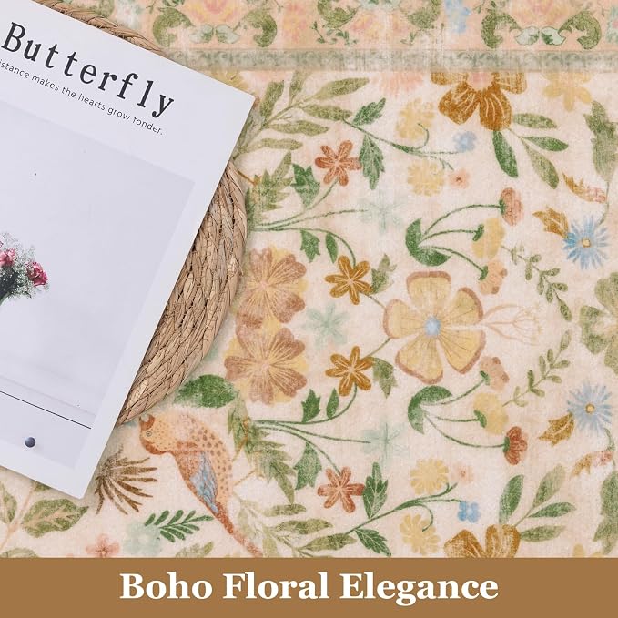 HEBE Boho Kitchen Rugs Set of 3, Non Slip Washable Kitchen Mats - Image 6
