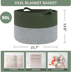 INDRSSME Large Laundry Storage Basket, 21.7 x13. 8 - Image 3
