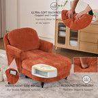Chaise Lounge Chair Indoor, 59.8"Oversized Couch Reading Chairs, Chenille - Image 4