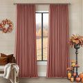 Terracotta Linen 100% Black Out 120 Inch Curtains by Twodrapes