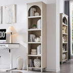 IFGET 76" Tall Arched Bookcase, Farmhouse 5 Tiers Narrow Arched Bookshelf by IFGETEnrichYourLivingSpace