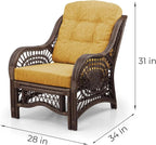 Malibu Lounge Living Accent Armchair Natural Rattan Wicker Handmade Design - Image 2
