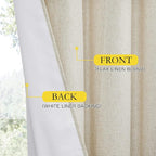 NICETOWN 100% Blackout Natural Linen Curtains 95 inches Length - Image 7