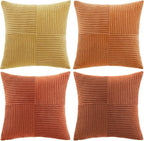 Fancy Homi Set of 4 Boho Fall Decorative Throw Pillow Covers 18x18 Inch - Image 8