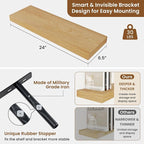 fuqing Floating Shelves for Wall, Wall Mounted Wood Floating Shelf - Image 3