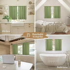 54 Inch Semi Sheer Green Linen Curtains - Image 6
