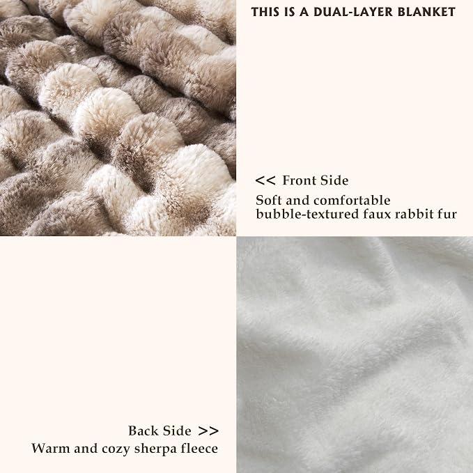 50x60 Inches Ultra-Soft Fuzzy Faux Fur Plush Throw Blanket - Image 3