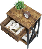 VECELO Nightstands Set of 2, Modern Bedside End Tables, Night Stands - Image 7
