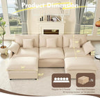 GOSUHI 108" U Shaped Couch, Modular Sectional Sofa, 3-Seater Comfy Cloud Couch - Image 2