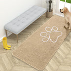 OLANLY Dog Door Mat for Muddy Paws 59x24, Paw Print Design Chenille Mud Mat | by OLANLY