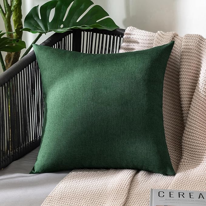MIULEE Pack of 2 Decorative Outdoor Solid Waterproof Throw Pillow Covers Faux - Image 7