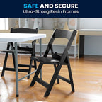 Flash Furniture Hercules Set of 10 Kids Black Resin Folding Chair - Image 10