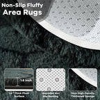 Noahas 5x7 Dark Grey Fluffy Soft Area Rug Non-Slip - Image 5