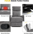 Trustyue Swivel Rocker Recliner Chair, 360° Swivel Recliner - Image 6