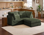 77" Oversized Corduroy Couch Modular Sectional Sofa, Washable Cloud Couch - Image 4