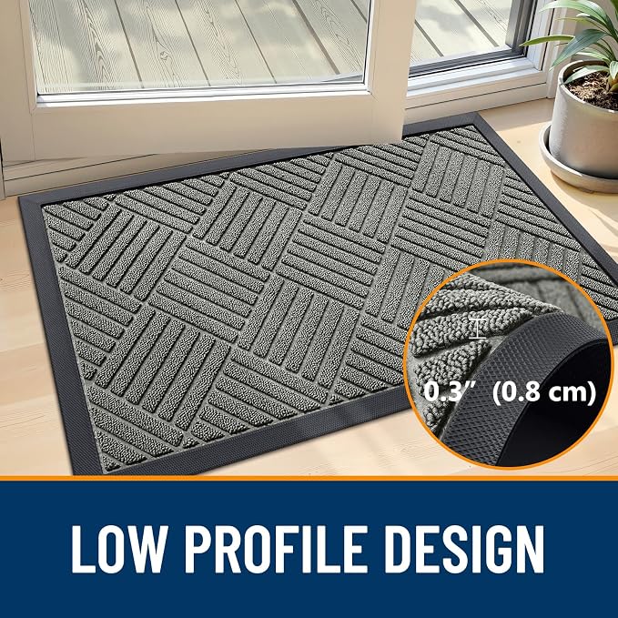 OLANLY Front Door Mat Outside Entrance 47x23, Waterproof Heavy-Duty Doormat | - Image 5