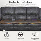 Yolsali Velvet Fabric Recliner Sofa, 3 Seater Manual Reclining Sofa - Image 5